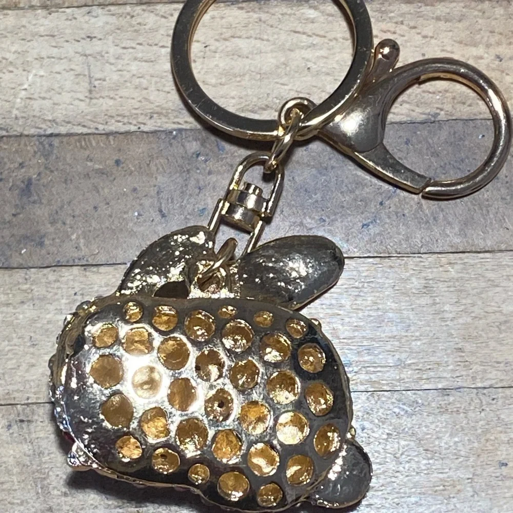 Pink & White Jeweled Rabbit Keychain - Picture 4 of 6